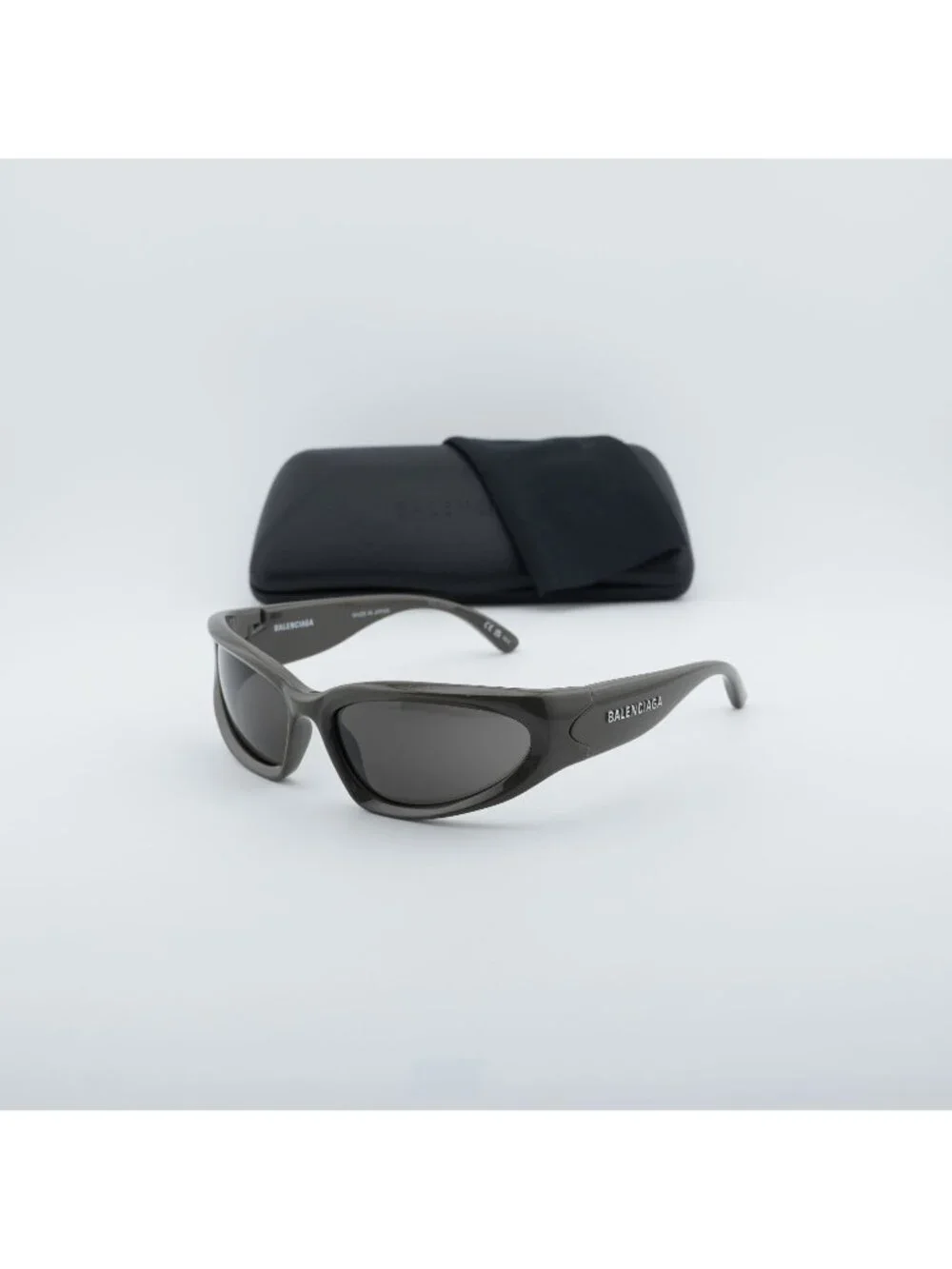 Balenciaga BB0157S 008 Geometric Sport Sunglasses - Grey / Grey
